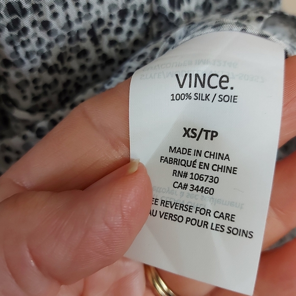 Vince Silk Tunic Dress Black Gray and White Size XS - Picture 6 of 7